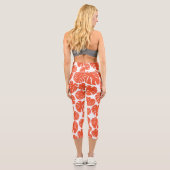 Leggings Capri Monstera - Orange et blanc (Verso)