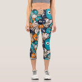 Leggings Capri Monstres amusants (Recto)