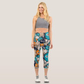 Leggings Capri Monstres amusants (Recto)