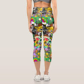 Leggings Capri Monstres caractères mignons Motif d'Halloween (Verso)