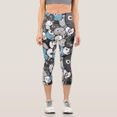 Leggings Capri Monstres caricaturaux amusants (Recto)