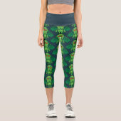 Leggings Capri Monstres de Cute Green (Recto)