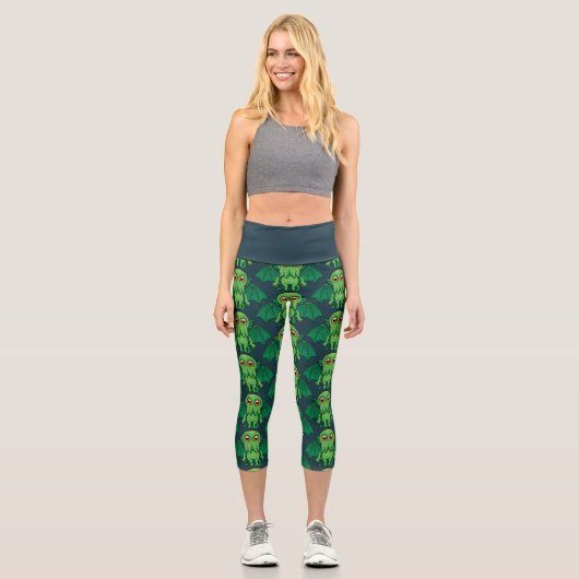 Leggings Capri Monstres de Cute Green (Recto)