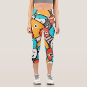 Leggings Capri Monstres de dessin (Recto)