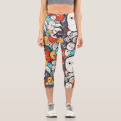 Leggings Capri Monstres Fous Colorés (Recto)