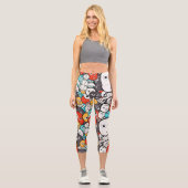 Leggings Capri Monstres Fous Colorés (Recto)
