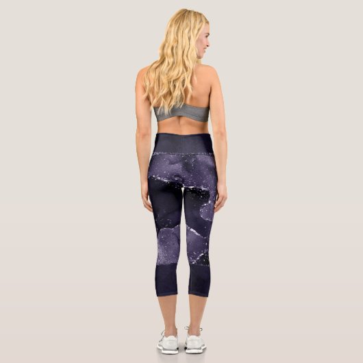Leggings Capri Moody Agate | Midnight Indigo Deep Purple Glam (Verso)