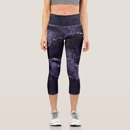 Leggings Capri Moody Agate | Midnight Indigo Deep Purple Glam (Recto)