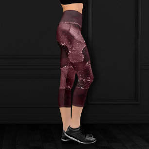 Leggings Capri Moody Agate   Vin Bordeaux Sangria Merlot Maroon