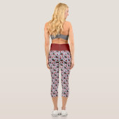 Leggings Capri Moose Red Maple Leaves  (Verso)