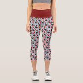 Leggings Capri Moose Red Maple Leaves  (Recto)
