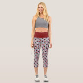 Leggings Capri Moose Red Maple Leaves  (Recto)