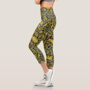 Leggings Capri Morris Acanthus Feuille Twining Stem Flowers Tapis