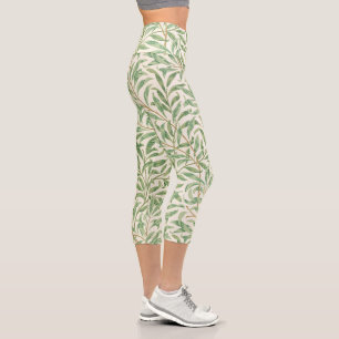 Leggings Capri Morris - Motif feuilles et branches de saule antiq