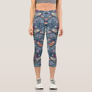 Leggings Capri Morris - Vintage fraise Thief motif floral