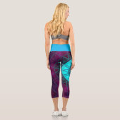 Leggings Capri Mosaic Mandala Flower bleu et violet (Verso)