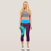 Leggings Capri Mosaic Mandala Flower bleu et violet (Recto)