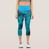 Leggings Capri Mosaic Mandala Flower Blue (Recto)