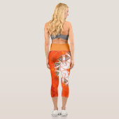 Leggings Capri Mosaic Mandala Orange et Blanc (Verso)