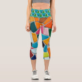 Leggings Capri Mosaïque Abstraite (Recto)
