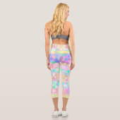 Leggings Capri Mosaïque bleue pastel vert rose jaune (Verso)