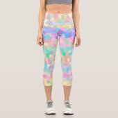 Leggings Capri Mosaïque bleue pastel vert rose jaune (Recto)