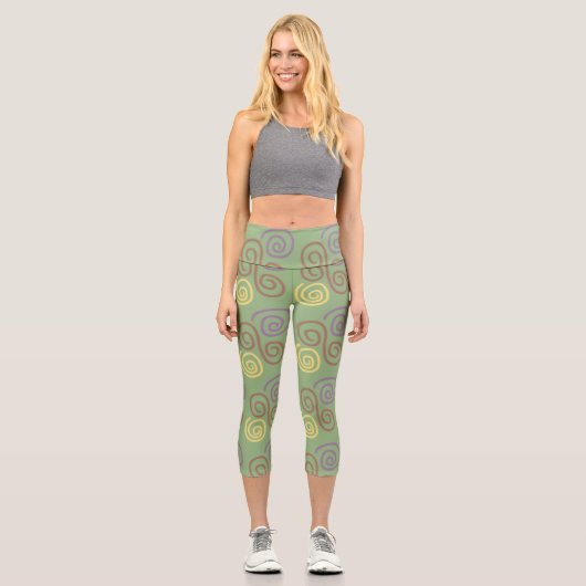 Leggings Capri Mosaïque de tourbillon doux (Recto)