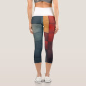 Leggings Capri 🎨 Mosaïque Texturée en Nuances de Couleur 🔲 (Verso)