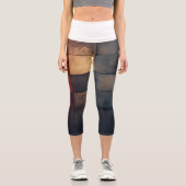 Leggings Capri 🎨 Mosaïque Texturée en Nuances de Couleur 🔲 (Recto)