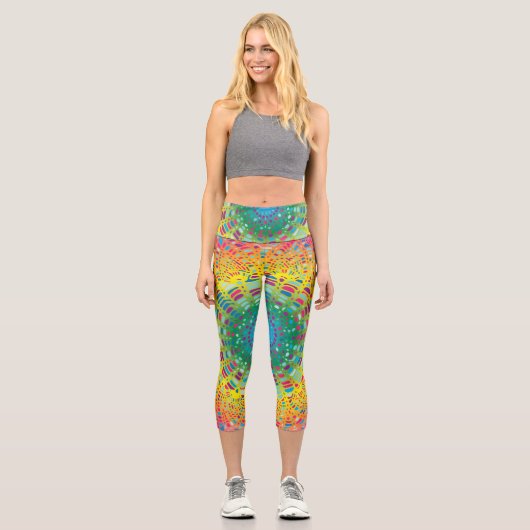 Leggings Capri Motif-2 haut-taille Capris (Recto)