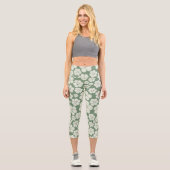 Leggings Capri Motif à fleurs - Vert (Recto)