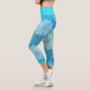 Leggings Capri motif à manches à motifs floraux à la mode