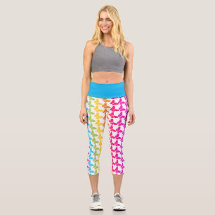 Leggings Capri Motif à papillon arc-en-ciel coloré mignon