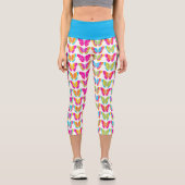 Leggings Capri Motif à papillon arc-en-ciel mignon (Recto)