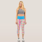 Leggings Capri Motif à papillon arc-en-ciel mignon (Recto)