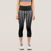 Leggings Capri Motif à rayures noir et blanc cool (Recto)