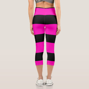 Leggings Capri Motif à rayures roses