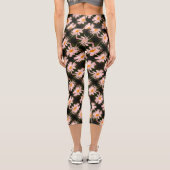Leggings Capri Motif Abstrait blanc Fleur de marguerite (Verso)