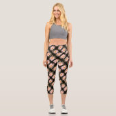 Leggings Capri Motif Abstrait blanc Fleur de marguerite (Recto)