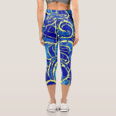 Leggings Capri Motif Abstrait Bleu clair Mosiac (Verso)