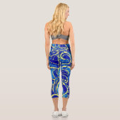 Leggings Capri Motif Abstrait Bleu clair Mosiac (Verso)