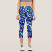 Leggings Capri Motif Abstrait Bleu clair Mosiac (Recto)
