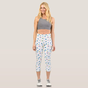 Leggings Capri Motif Abstrait coloré avec arbres et arcs-en-ciel