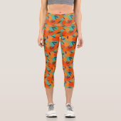Leggings Capri Motif Abstrait de fruits orange (Recto)