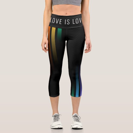 Leggings Capri Motif Abstrait de Rainbow de Dégradé Fierté (Recto)