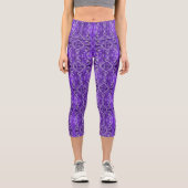 Leggings Capri Motif Abstrait Diamond-y violet (Recto)