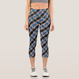 Leggings Capri Motif Abstrait en fleur de crabelle