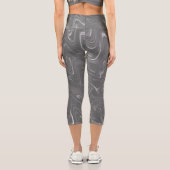 Leggings Capri Motif Abstrait en marbre gris (Verso)