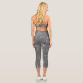 Leggings Capri Motif Abstrait en marbre gris (Verso)