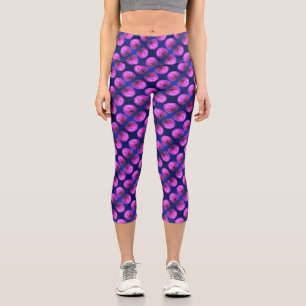 Leggings Capri Motif Abstrait Fleur sauvage Red Clover